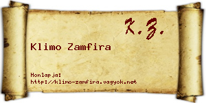 Klimo Zamfira névjegykártya